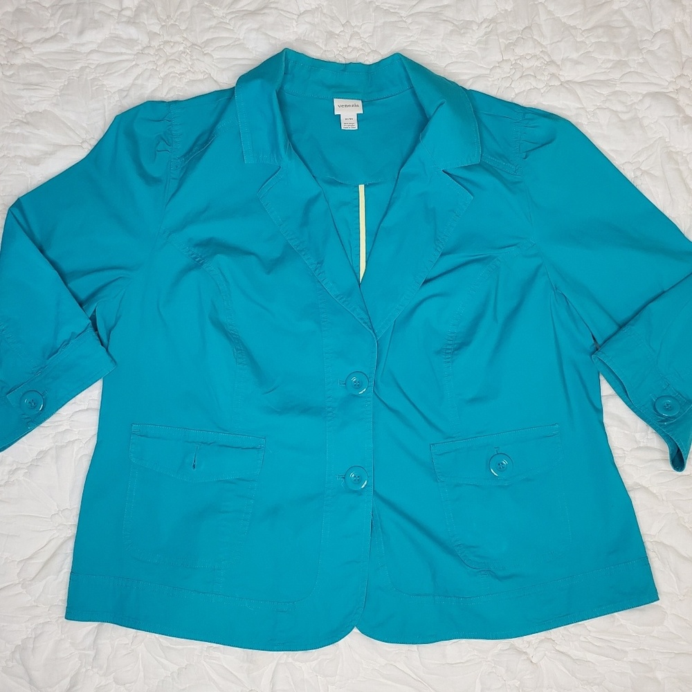 Venezia Short-sleeved Turquoise Jacket